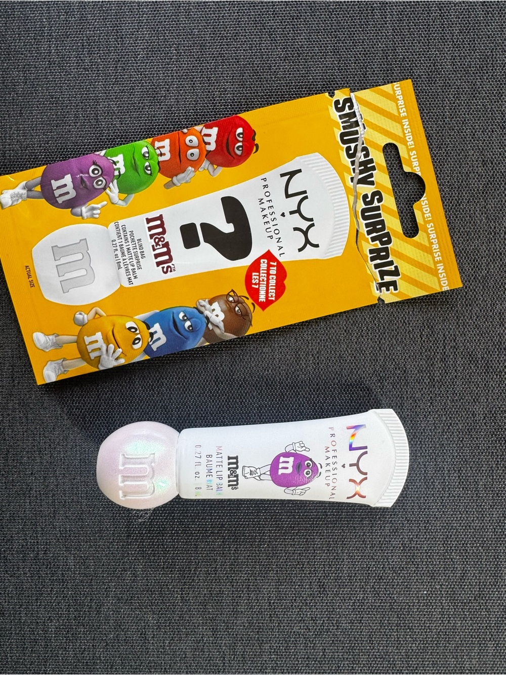 RARE - NYX Shushy Surprise x M&M's Shimmer Lip Tint - Iridescent Purple-White